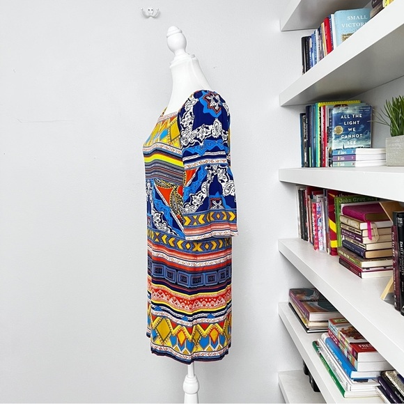 Hale Bob Mixed Print Satin Shift Dress Size Small - Picture 8 of 16